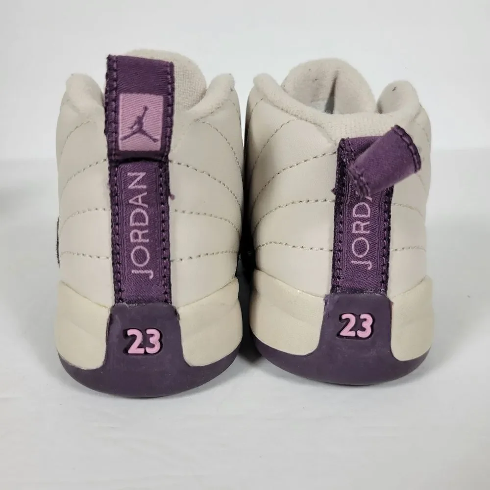 Nike Air Jordan Retro 12 Dessert Sand / Purple Sneakers Kids Size 5C 8196666-001